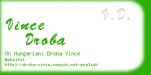 vince droba business card